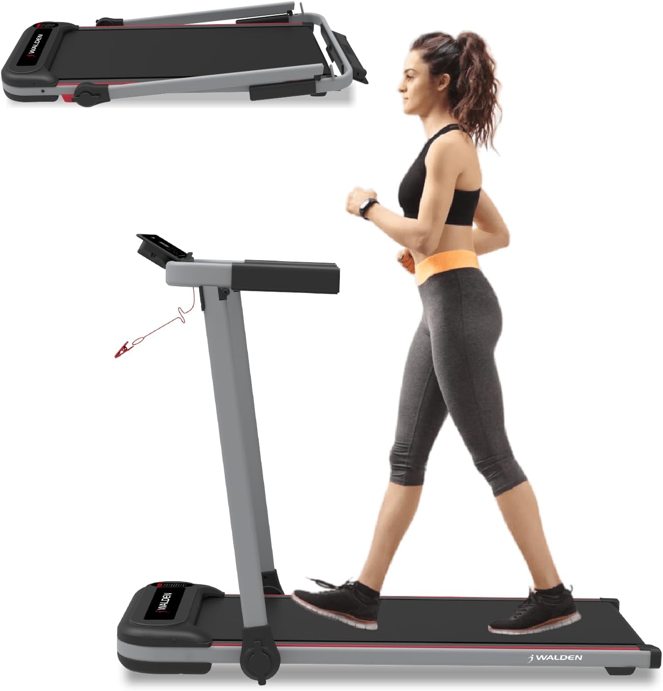 Compact Folding Electric Treadmill with LCD Display - 10 Km/H, 1-2.5PS, 6/12 Workout Programs