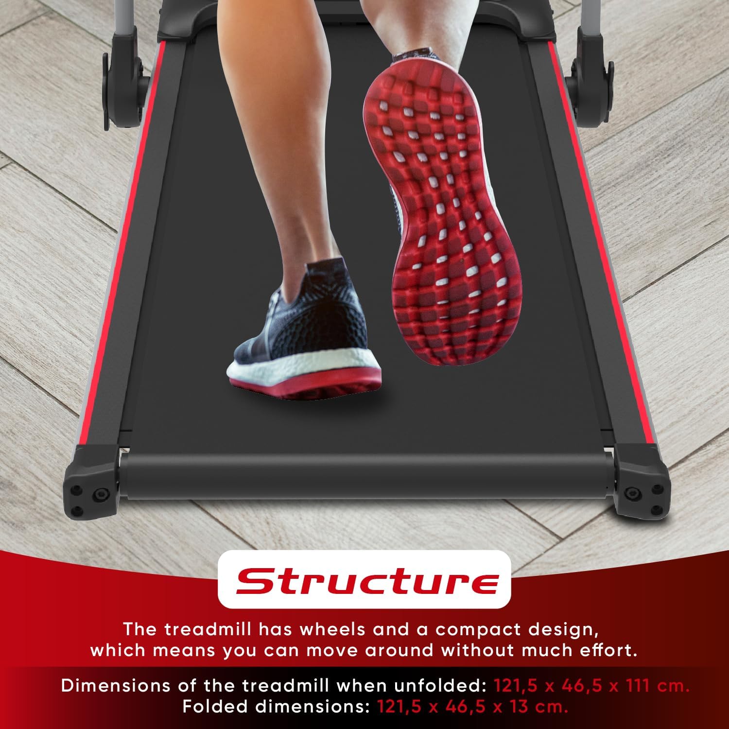 Compact Folding Electric Treadmill with LCD Display - 10 Km/H, 1-2.5PS, 6/12 Workout Programs